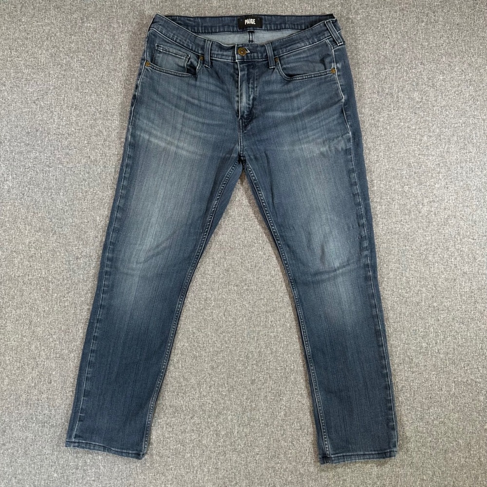 Paige Jeans Women 33 Federal Thornton Blue Slim Straight Stretch Denim